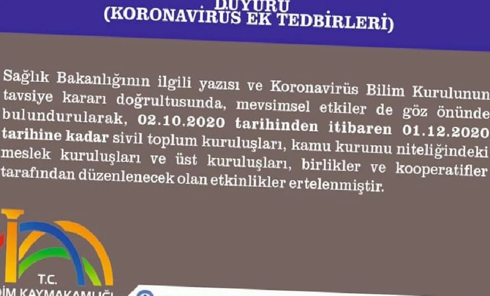 Didim’de Tüm Etkinlikler Ertelendi